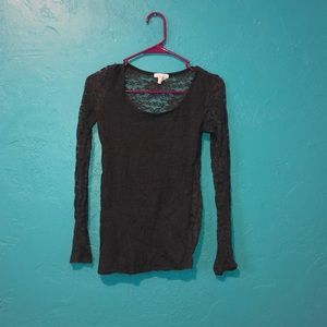 Lace full sleeve gray shirt